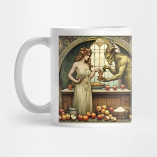 Eve and the Devil Making Apple Pie Mug